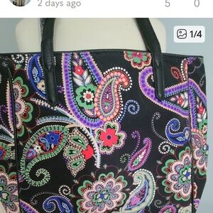 Elegant Black Paisley Tote Bag